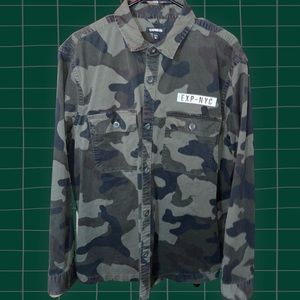 Express Military Camo Shirt Jacket